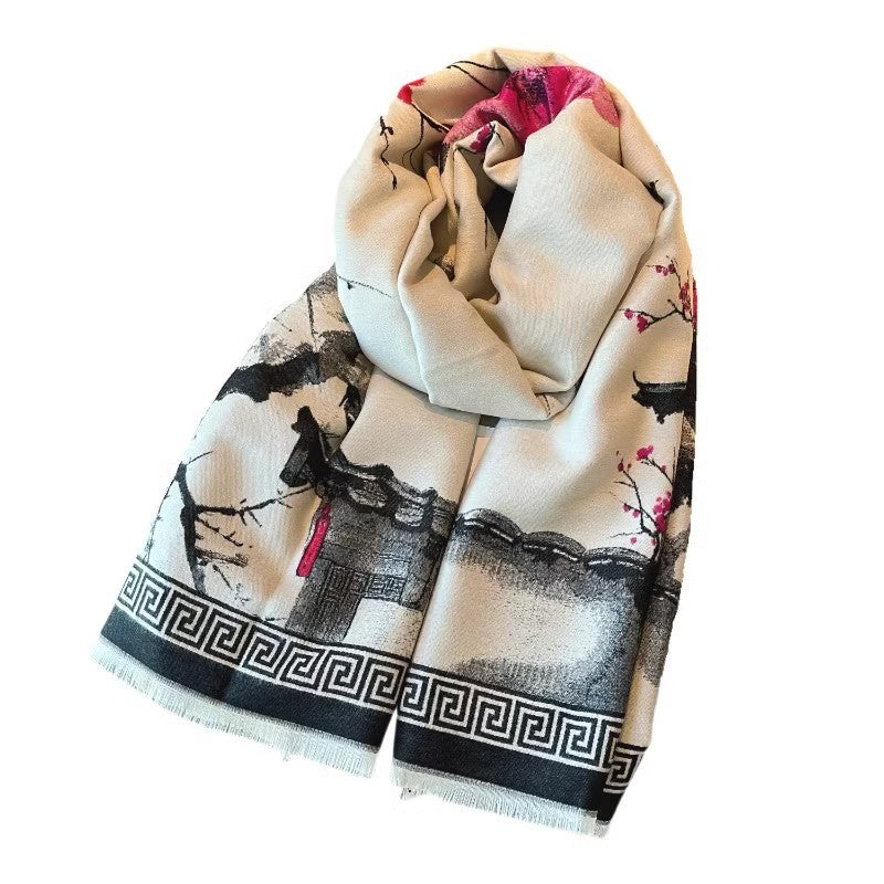 Xianghua Ink Wrap Shawl