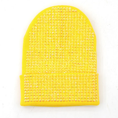 Mira Rhinestone Knitted Beanie Hat with Dome Crown