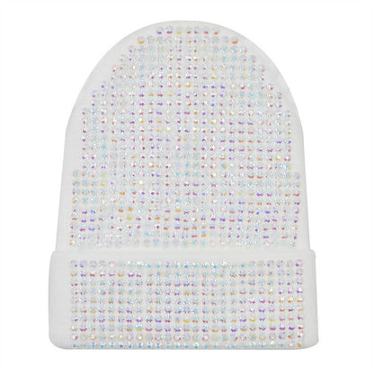 Mira Rhinestone Knitted Beanie Hat with Dome Crown