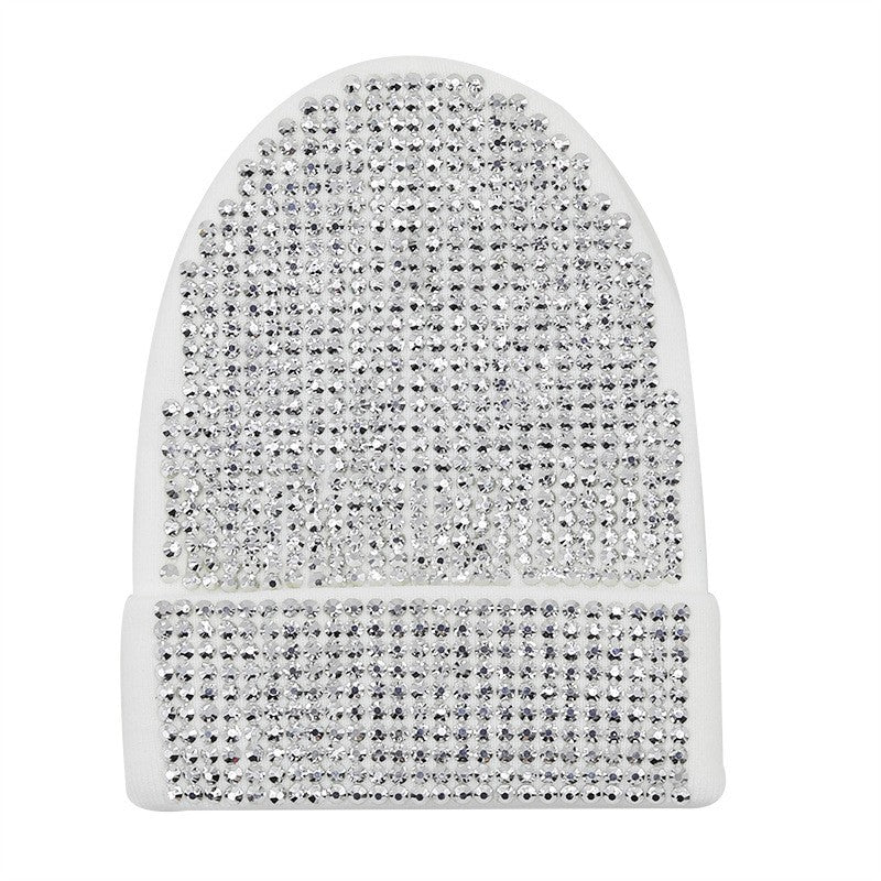 Mira Rhinestone Knitted Beanie Hat with Dome Crown