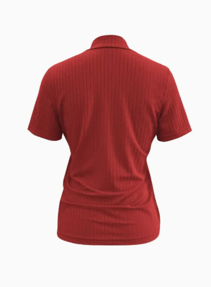 Mirena Zip-Front V-Neck Top