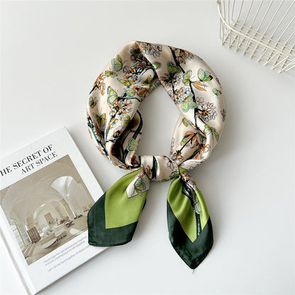 Seraphine Floral Print Silk-Feel Square Scarf