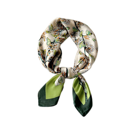 Seraphine Floral Print Silk-Feel Square Scarf