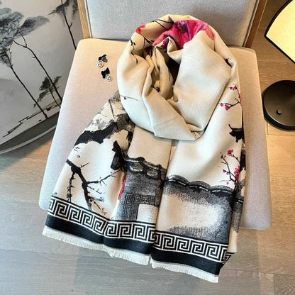 Xianghua Ink Wrap Shawl