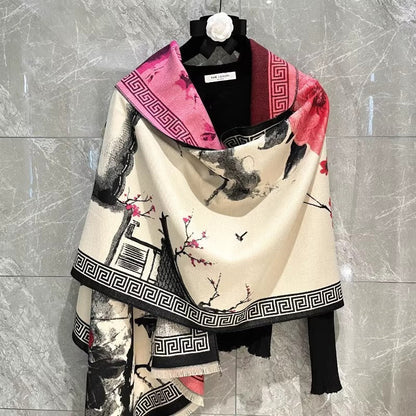 Xianghua Ink Wrap Shawl