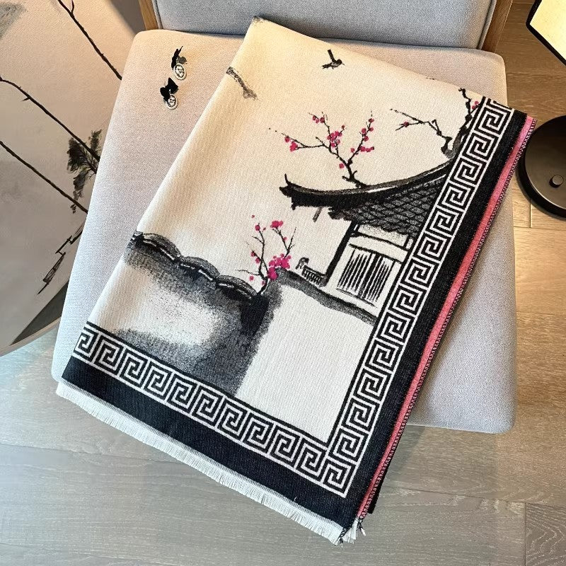 Xianghua Ink Wrap Shawl