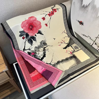 Xianghua Ink Wrap Shawl